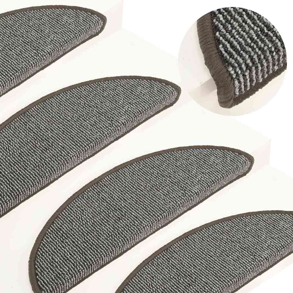 Stufenmatten 15 Stk. 56x17x3 cm Grau Halbrund