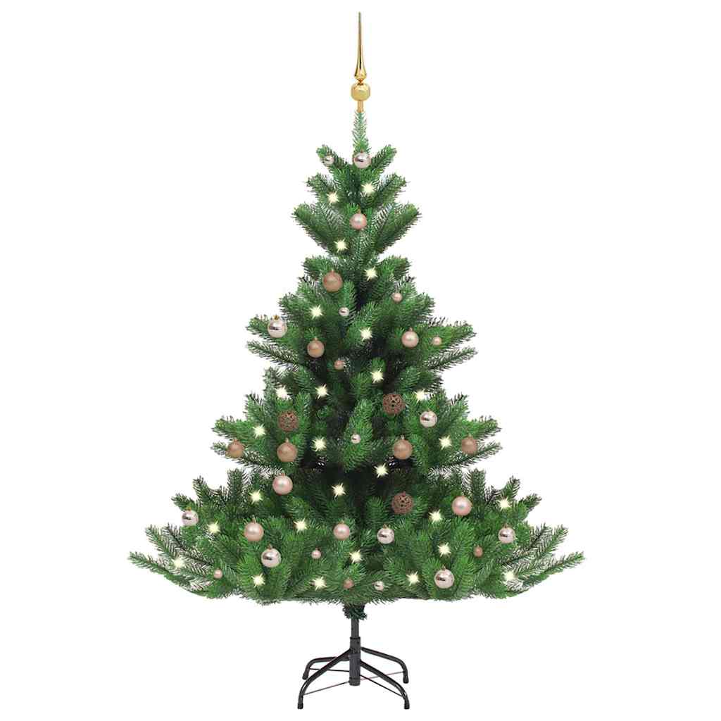 Künstlicher Weihnachtsbaum Nordmann LED & Kugeln Grün 180 cm