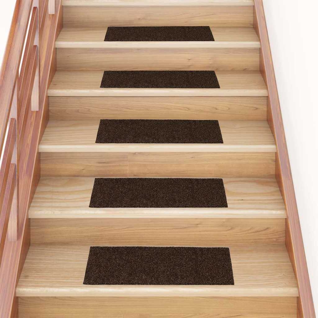Stufenmatten Selbstklebend 15 Stk. 60x25 cm Braun Rechteckig