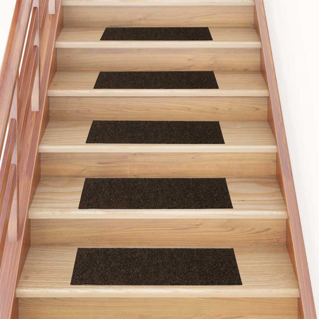 Stufenmatten Selbstklebend 15 Stk. 76x20 cm Braun Rechteckig