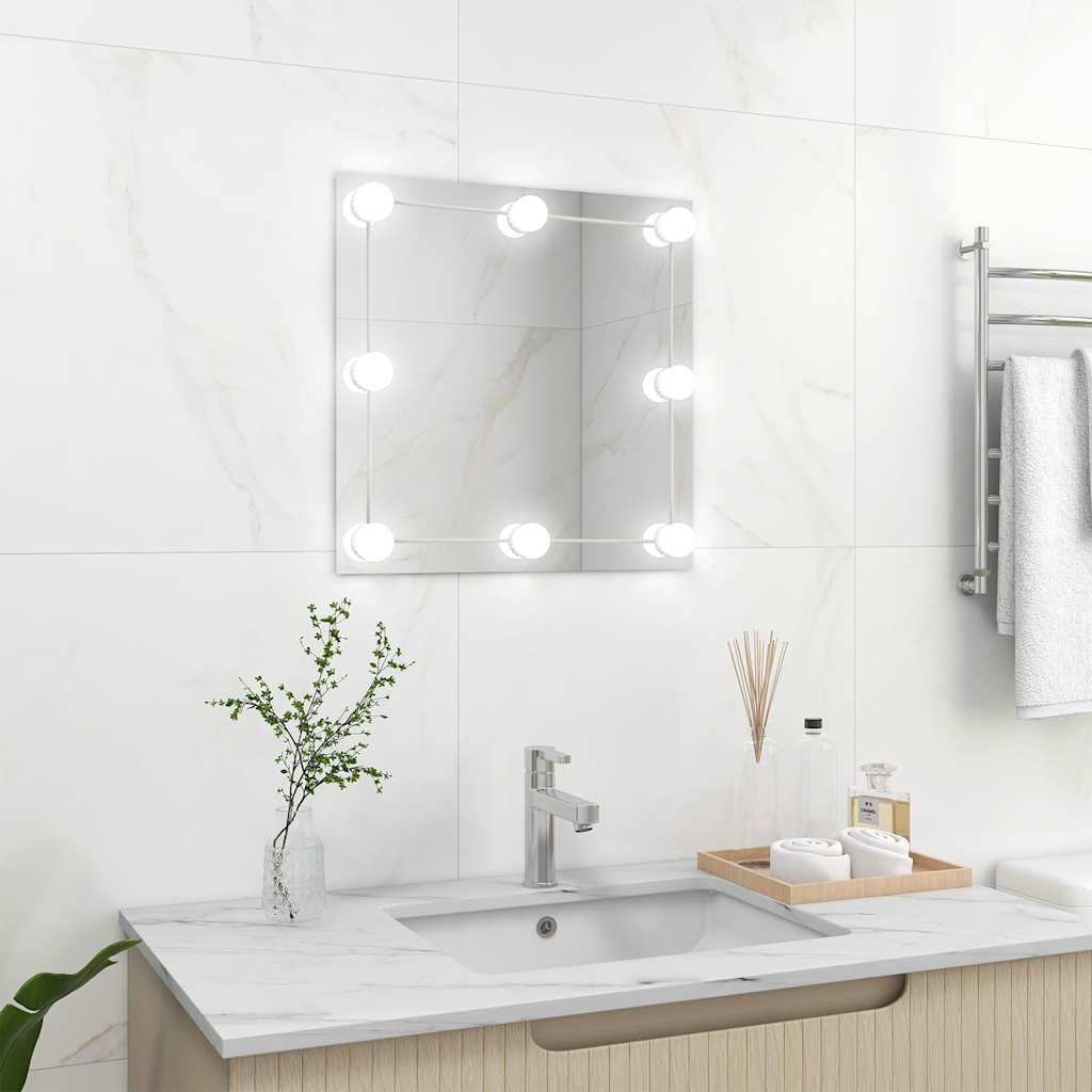Wandspiegel mit LED-Beleuchtung Quadratisch Glas
