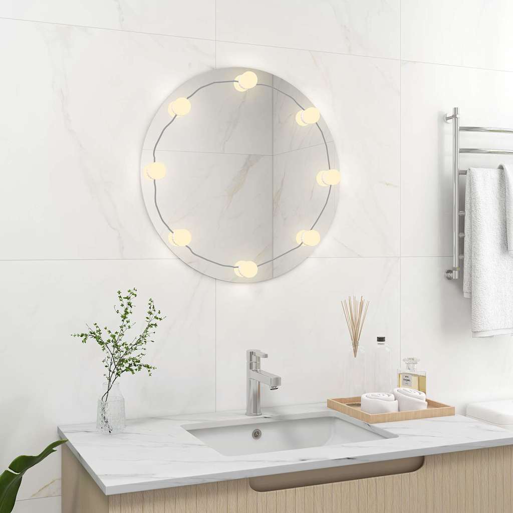 Wandspiegel mit LED-Beleuchtung Rund Glas
