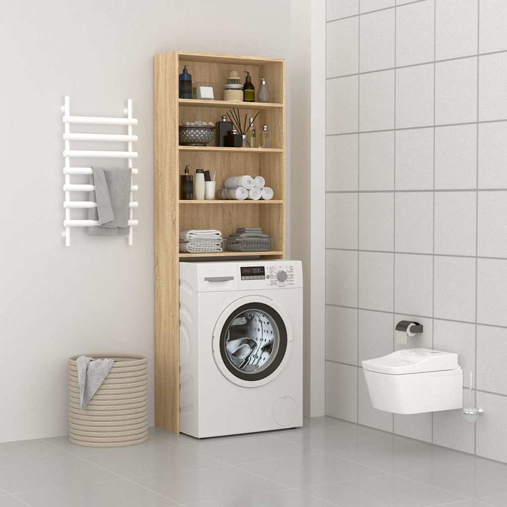Waschmaschinen Schrank Alte Eiche 64x24x190 cm