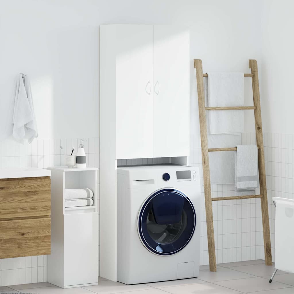Waschmaschinenschrank Weiß 64x25,5x190 cm