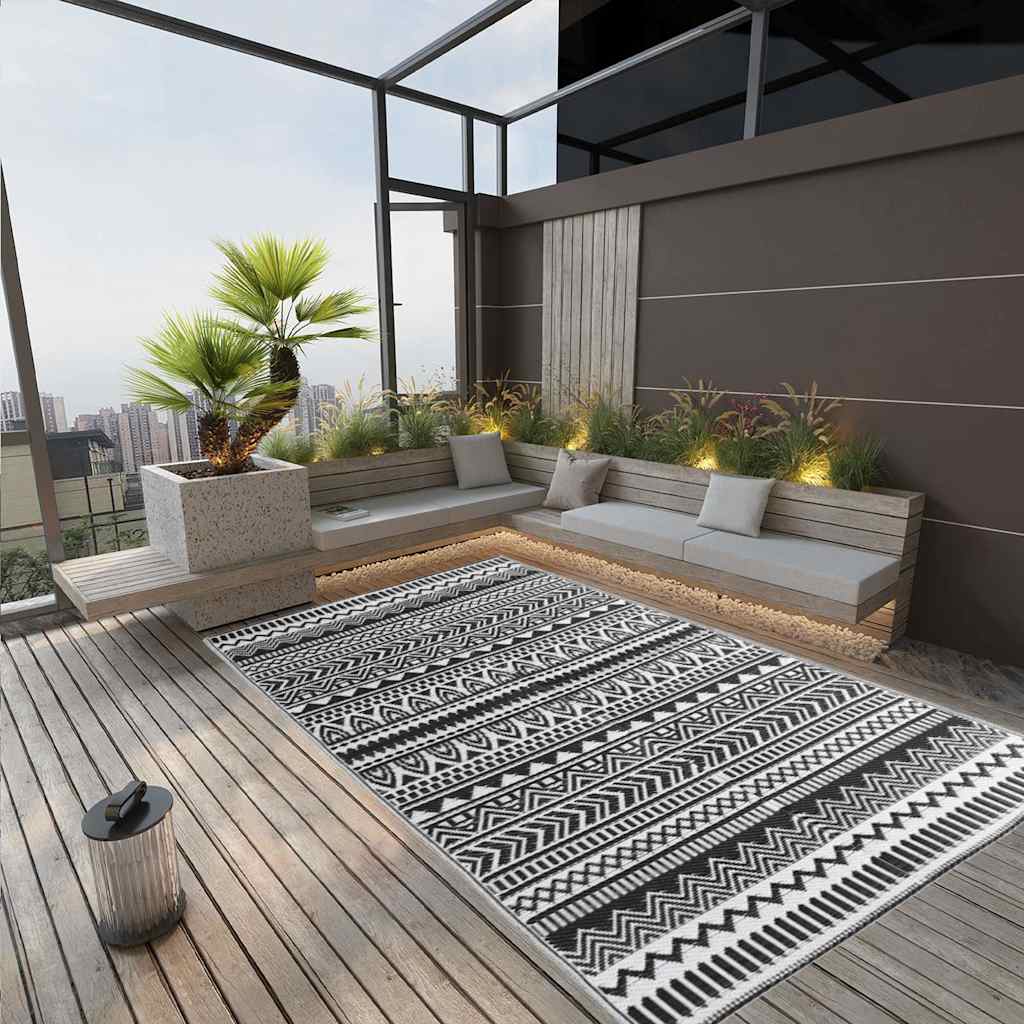 Outdoor-Teppich ARAKIL Schwarz 190x290 cm PP