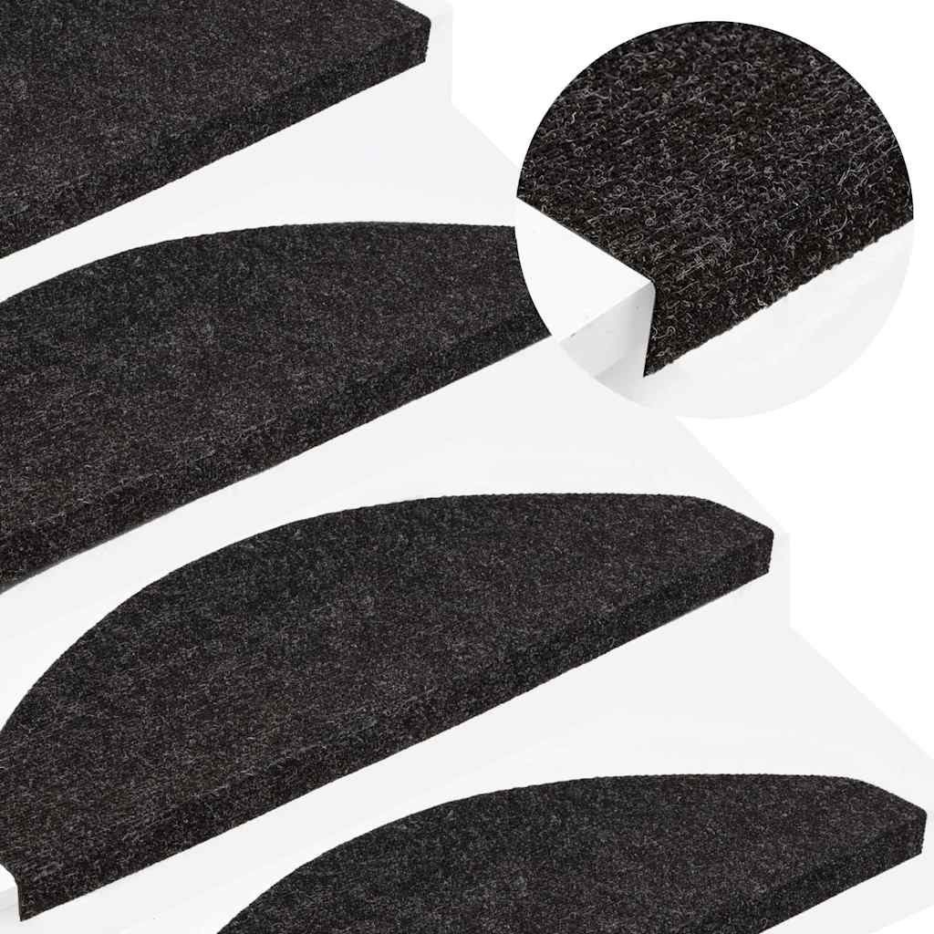 Stufenmatten Selbstklebend 15 Stk. 65x22,5x3,5 cm Anthrazit