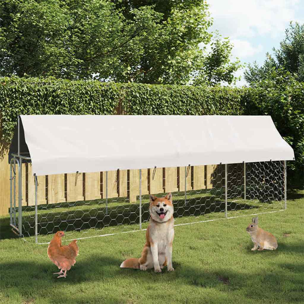 Outdoor-Hundezwinger mit Dach 400x100x150 cm