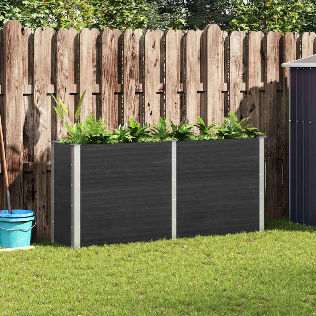 Garten-Hochbeet 200x50x91 cm WPC Grau