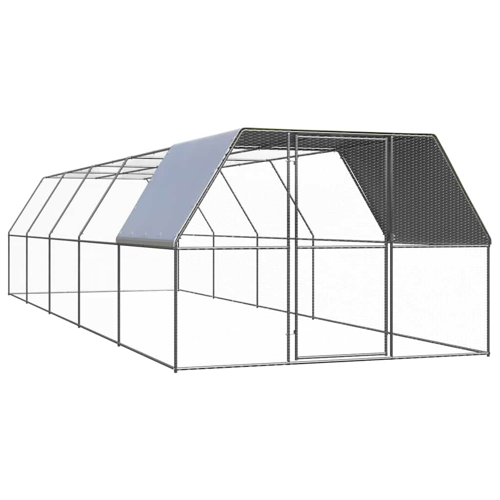 Outdoor-Hühnerkäfig 3x10x2 m Verzinkter Stahl