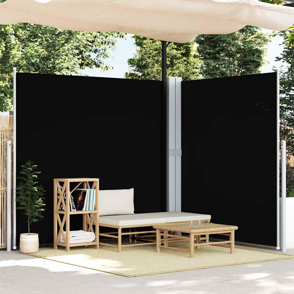 Seitenmarkise Ausziehbar Schwarz 200x600 cm