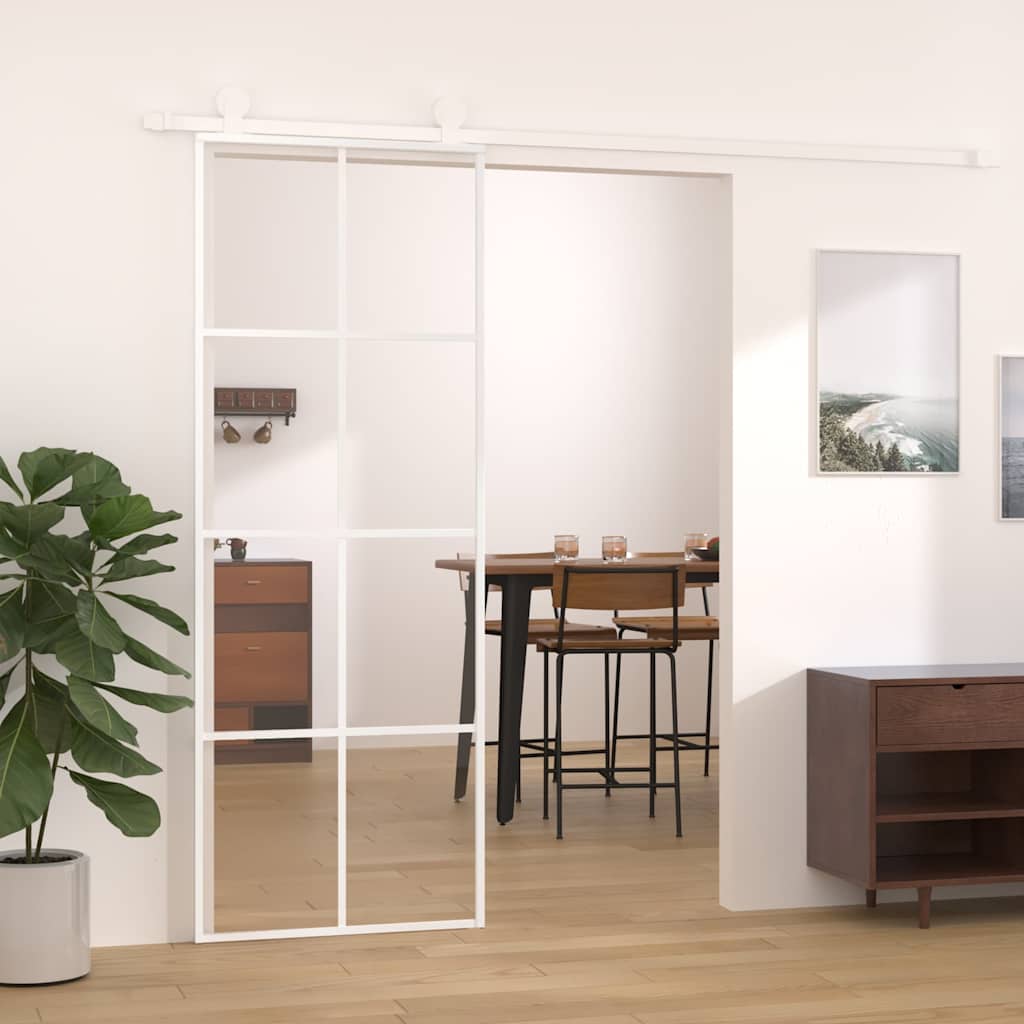 Schiebetür ESG-Glas und Aluminium 76x205 cm Schwarz