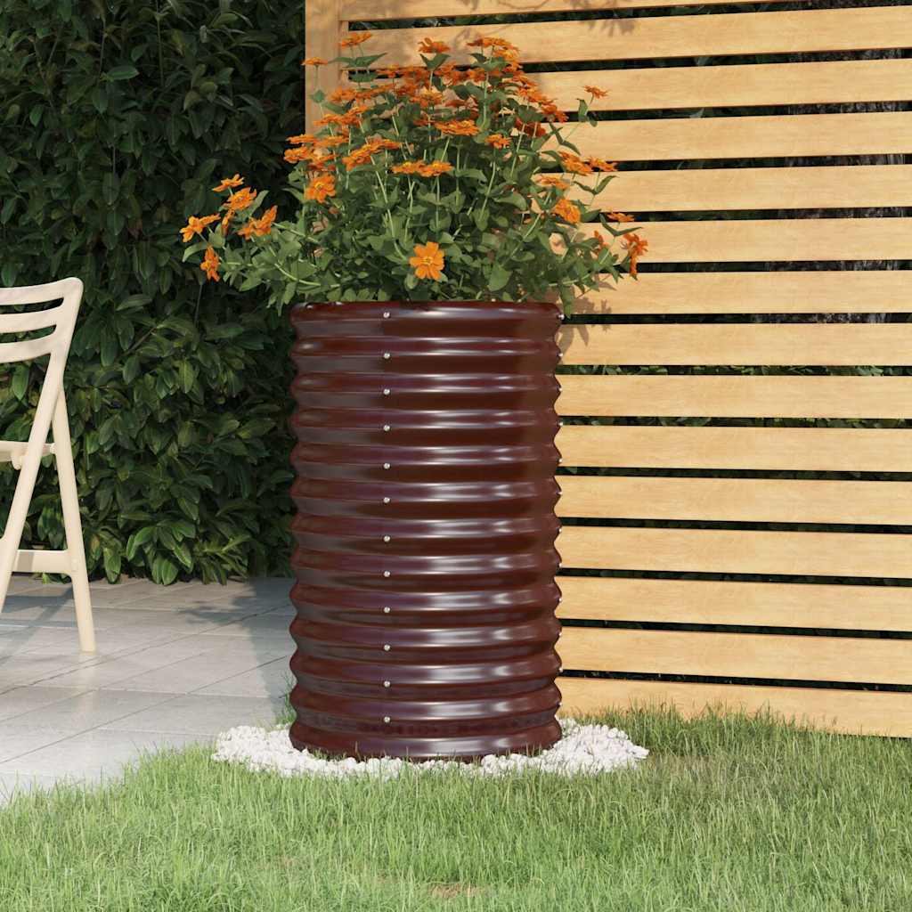 Pflanzkübel Verzinkter Stahl 40x40x68 cm Braun