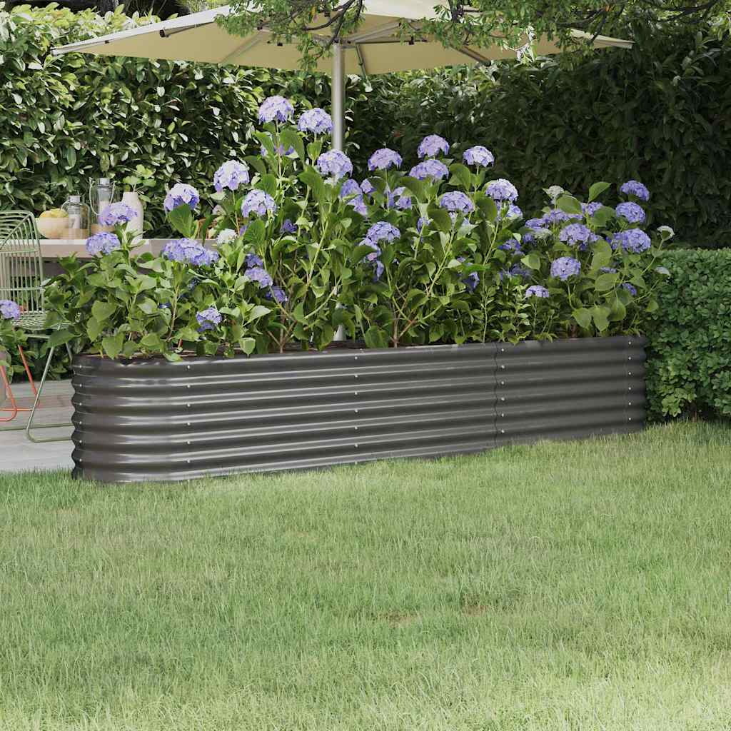 Hochbeet Verzinkter Stahl 224x40x36 cm Grau