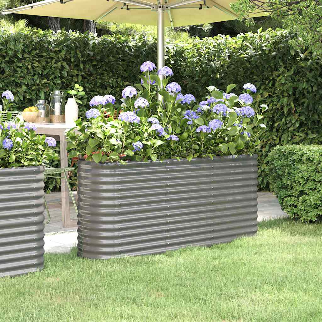 Hochbeet Verzinkter Stahl 152x40x68 cm Grau