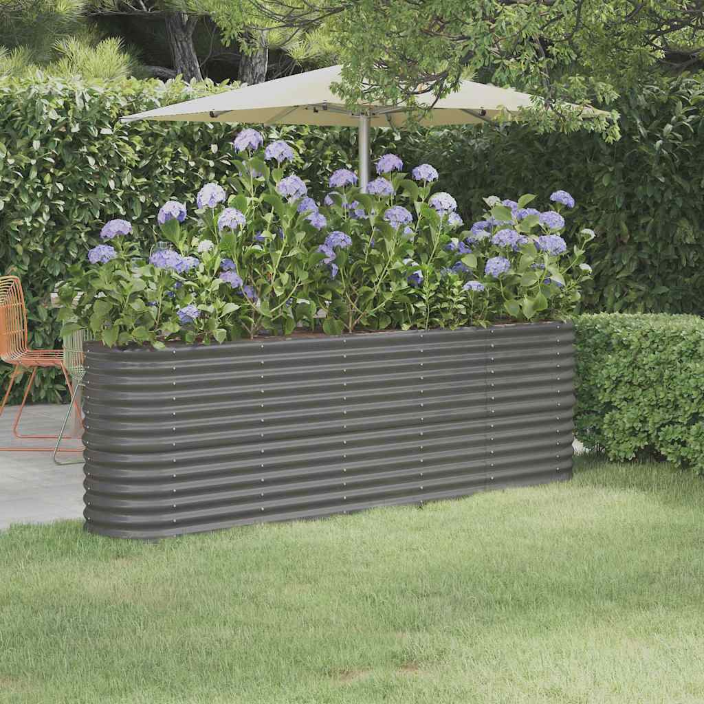 Hochbeet Verzinkter Stahl 224x40x68 cm Grau