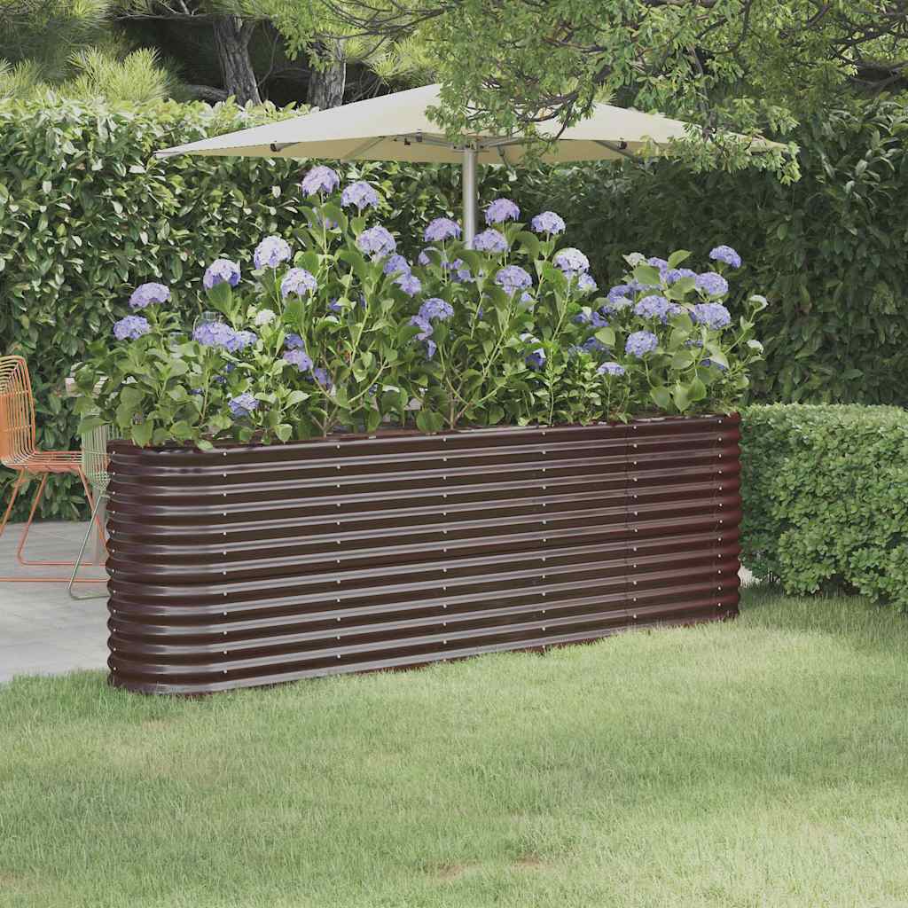 Hochbeet Verzinkter Stahl 224x40x68 cm Braun