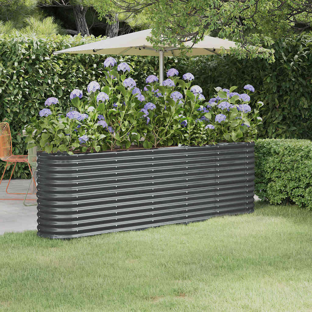 Hochbeet Verzinkter Stahl 224x40x68 cm Anthrazit