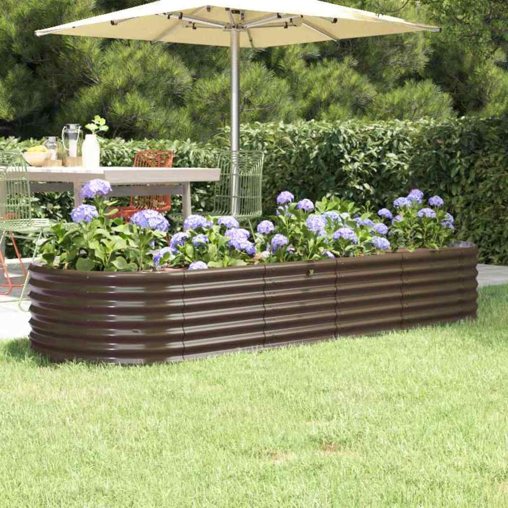 Hochbeet Verzinkter Stahl 224x80x36 cm Braun