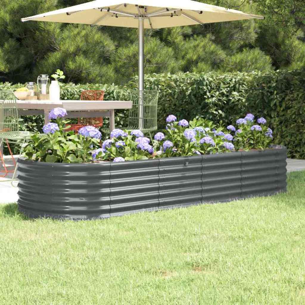 Hochbeet Verzinkter Stahl 224x80x36 cm Anthrazit
