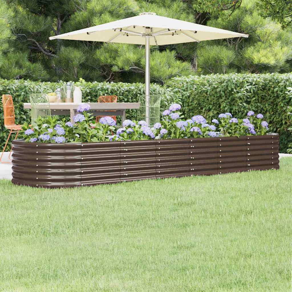 Hochbeet Verzinkter Stahl 296x80x36 cm Braun