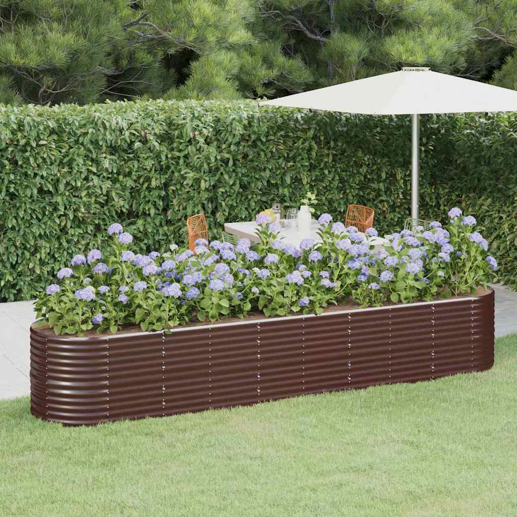 Hochbeet Verzinkter Stahl 368x80x68 cm Braun