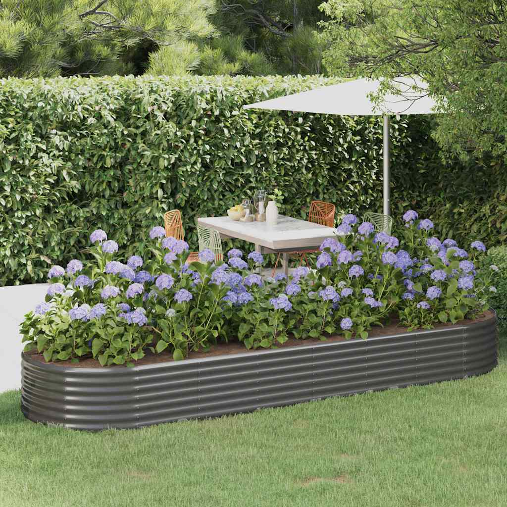 Hochbeet Verzinkter Stahl 322x100x36 cm Grau