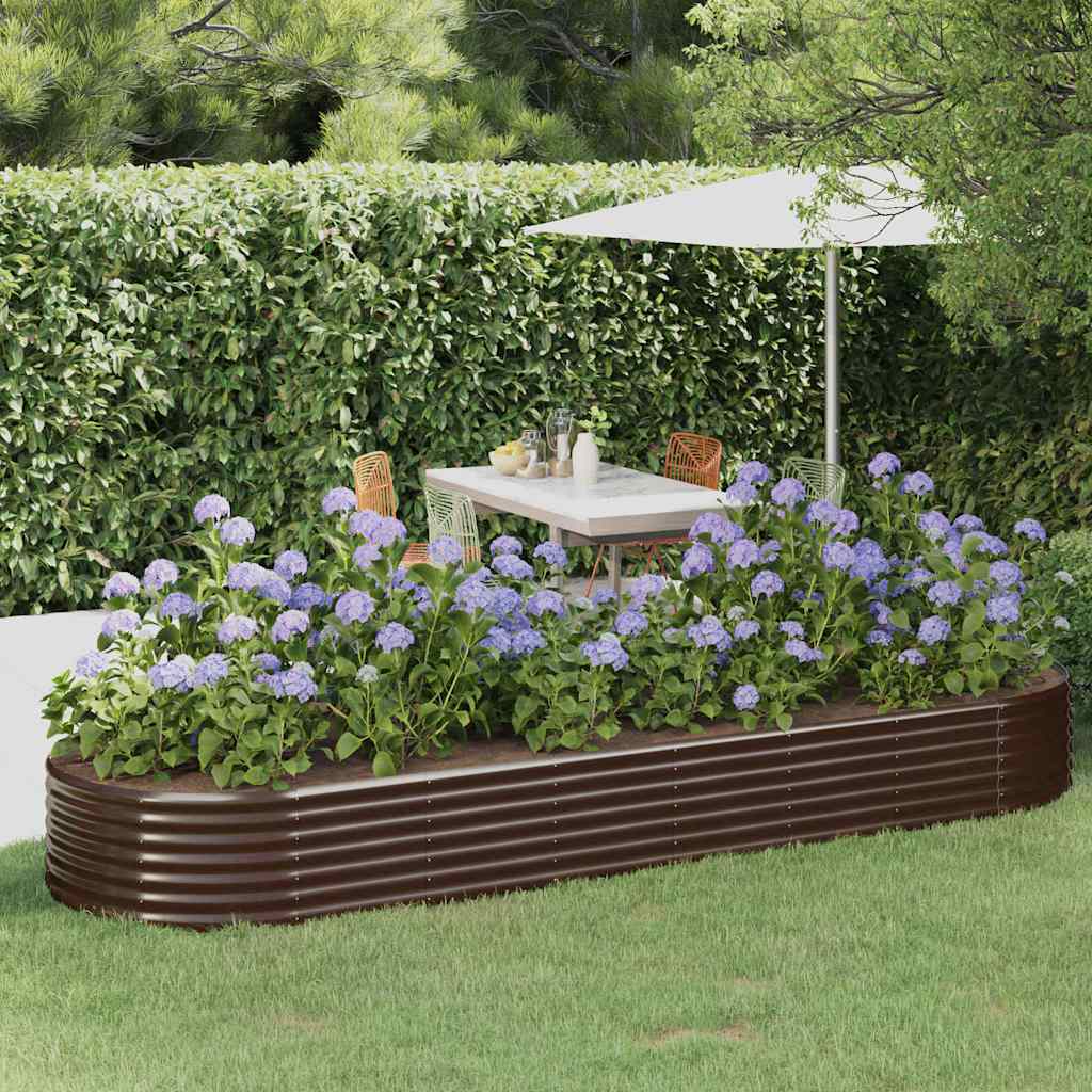 Hochbeet Verzinkter Stahl 322x100x36 cm Braun