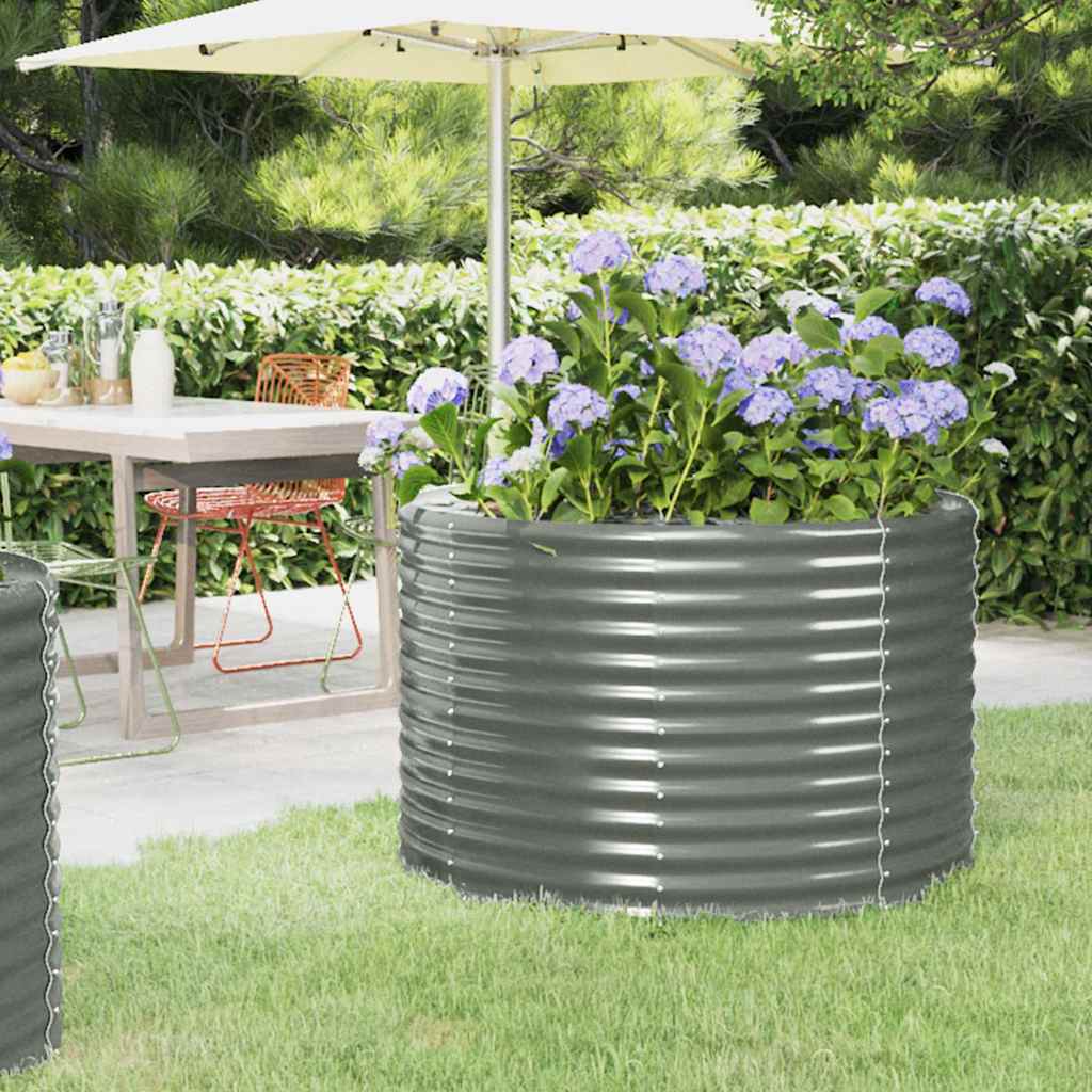 Hochbeet Verzinkter Stahl 100x100x68 cm Grau