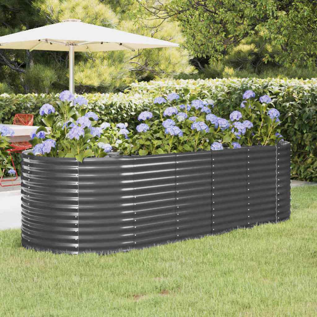 Hochbeet Verzinkter Stahl 249x100x68 cm Anthrazit