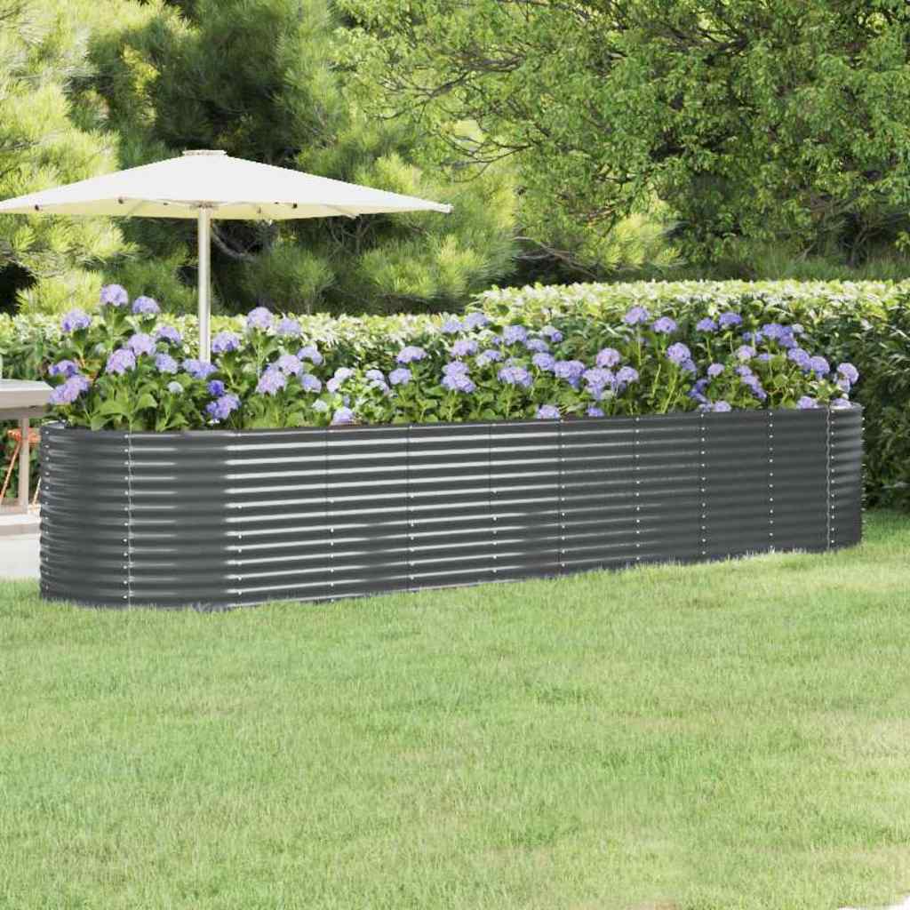 Hochbeet Verzinkter Stahl 396x100x68 cm Anthrazit