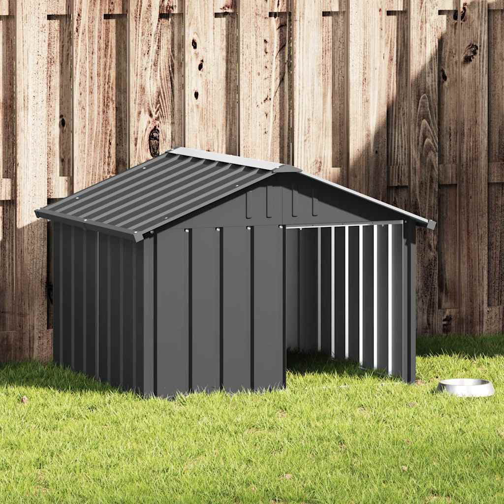 Hundehütte Anthrazit 116,5x103x81,5 cm Verzinkter Stahl