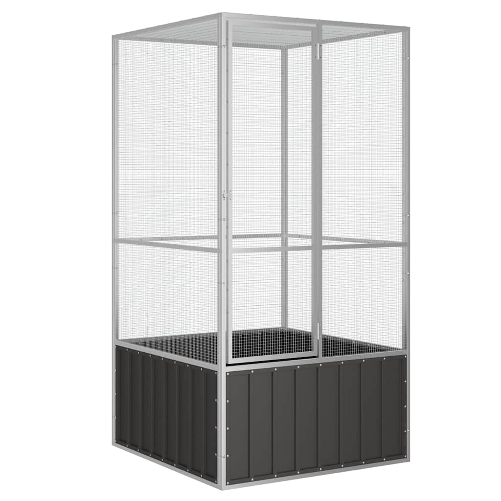 Vogelkäfig Anthrazit 111x107x211,5 cm Verzinkter Stahl