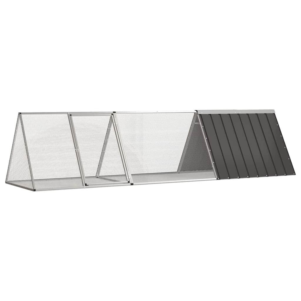 Kaninchenkäfig Anthrazit 302,5x80,5x71 cm Verzinkter Stahl
