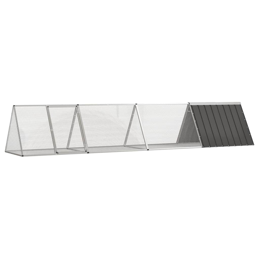 Kaninchenkäfig Anthrazit 403,5x80,5x71 cm Verzinkter Stahl