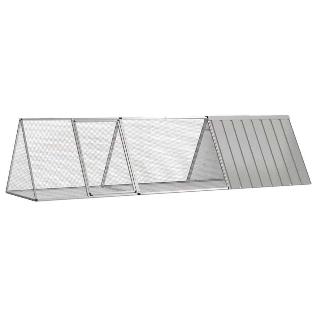 Kaninchenkäfig Grau 302,5 x 80,5 x 71 cm Verzinkter Stahl