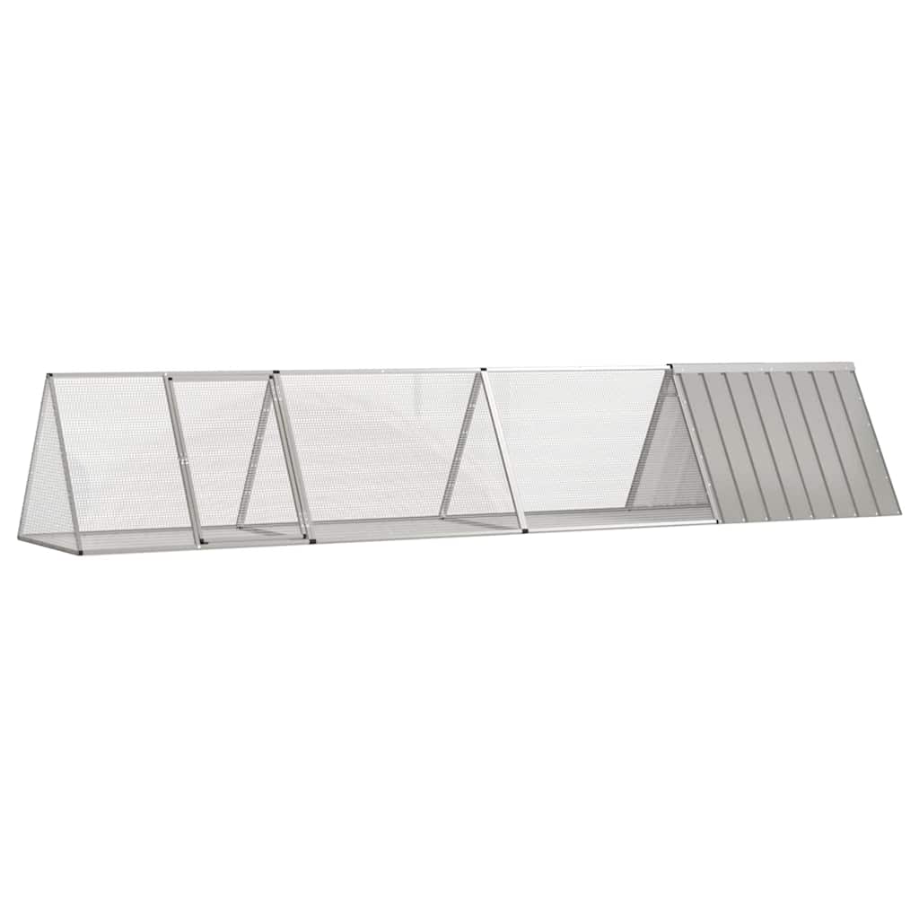 Kaninchenkäfig Grau 403,5x80,5x71 cm Verzinkter Stahl