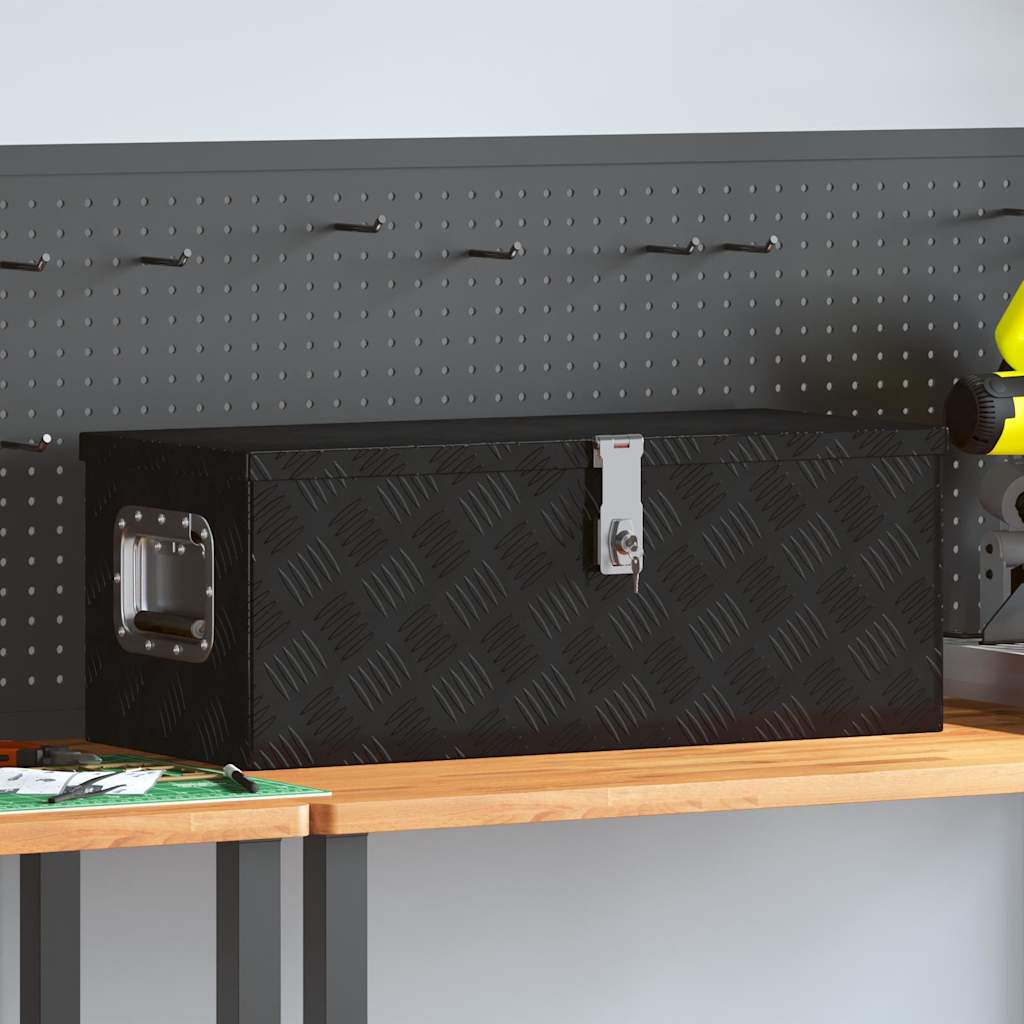 Aufbewahrungsbox Schwarz 70x31x27 cm Aluminium