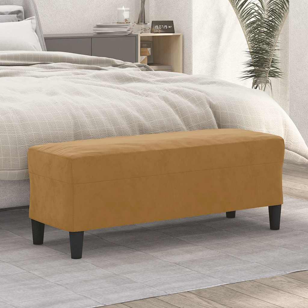 Sitzbank Braun 100x35x41 cm Samt