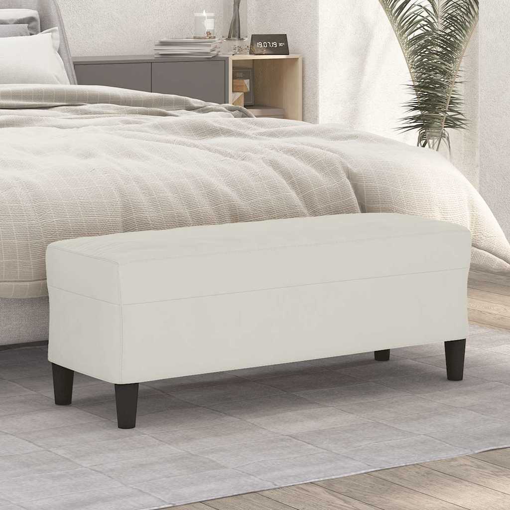 Sitzbank Creme 100x35x41 cm Samt
