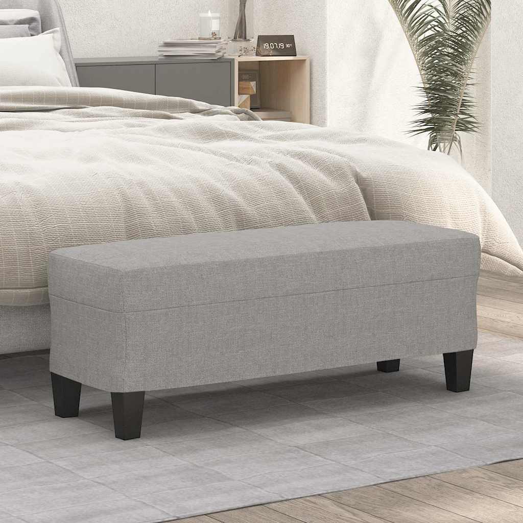Sitzbank Hellgrau 100x35x41 cm Stoff