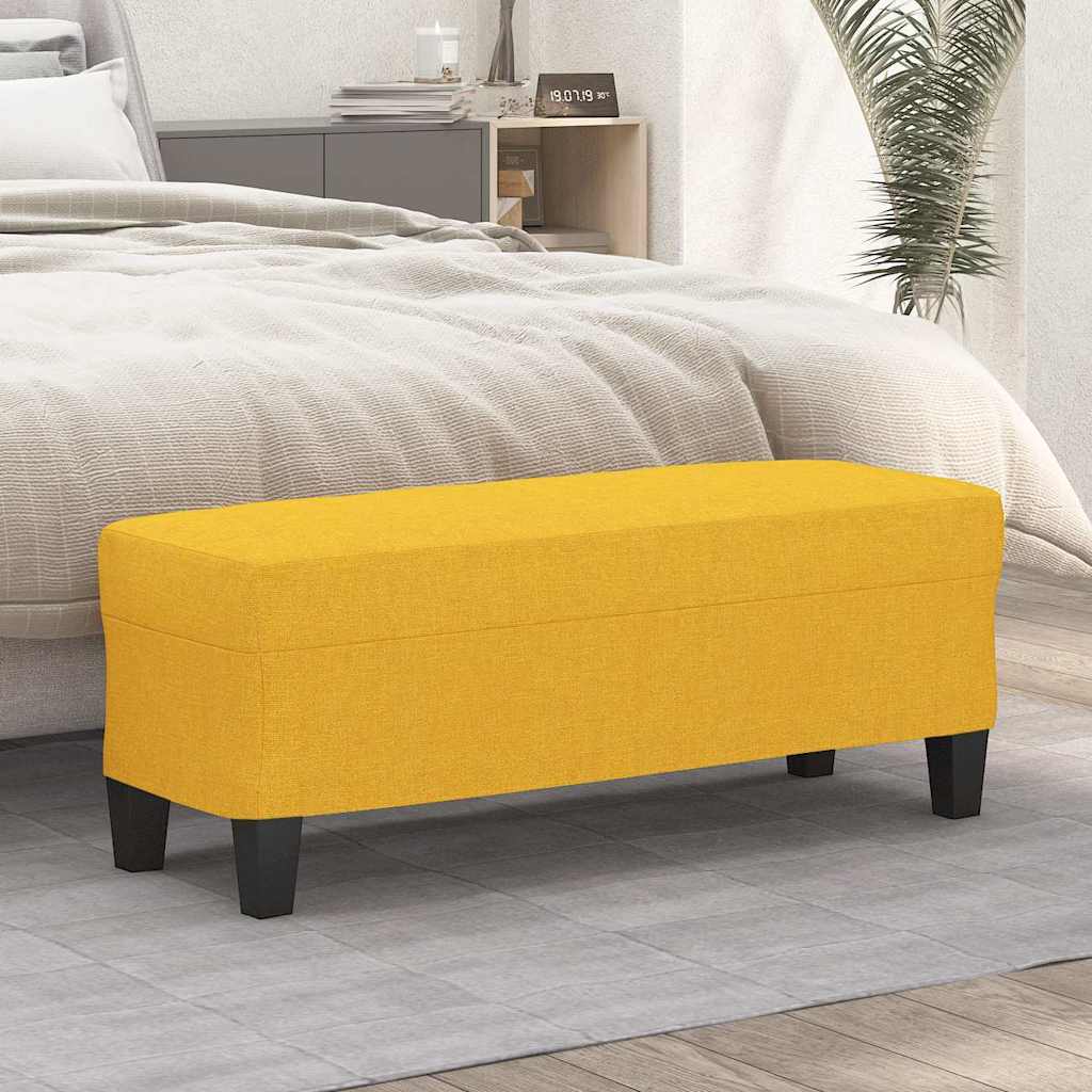 Sitzbank Hellgelb 100x35x41 cm Stoff