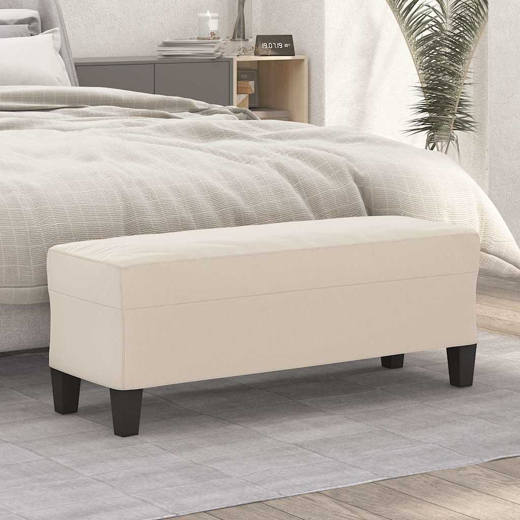 Sitzbank Creme 100x35x41 cm Mikrofasergewebe