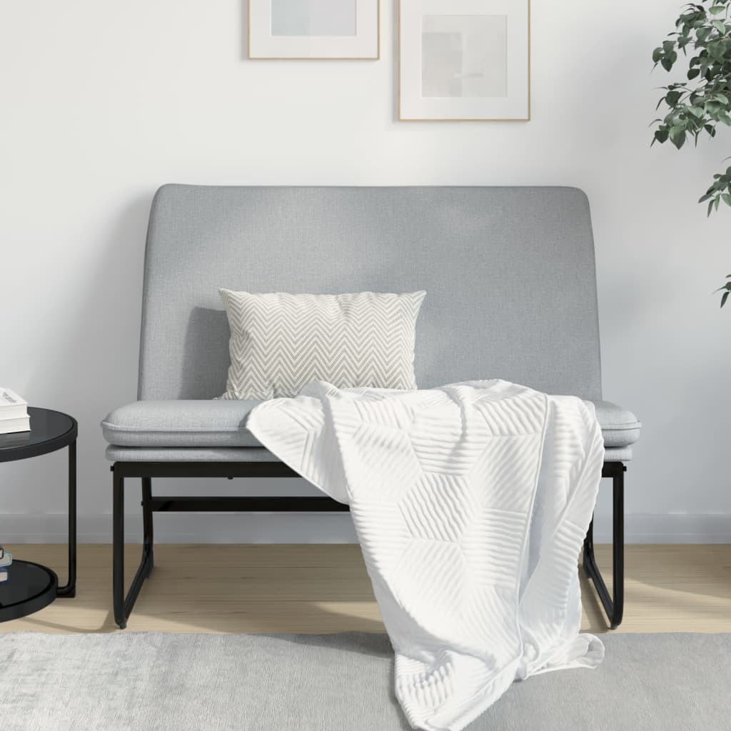 Sitzbank Hellgrau 100x75x76 cm Stoff