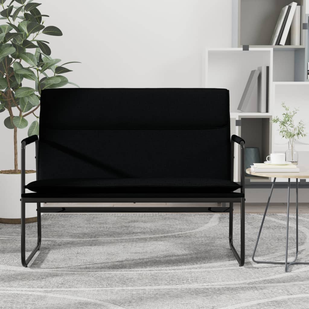 Sitzbank Schwarz 100x64x80 cm Stoff