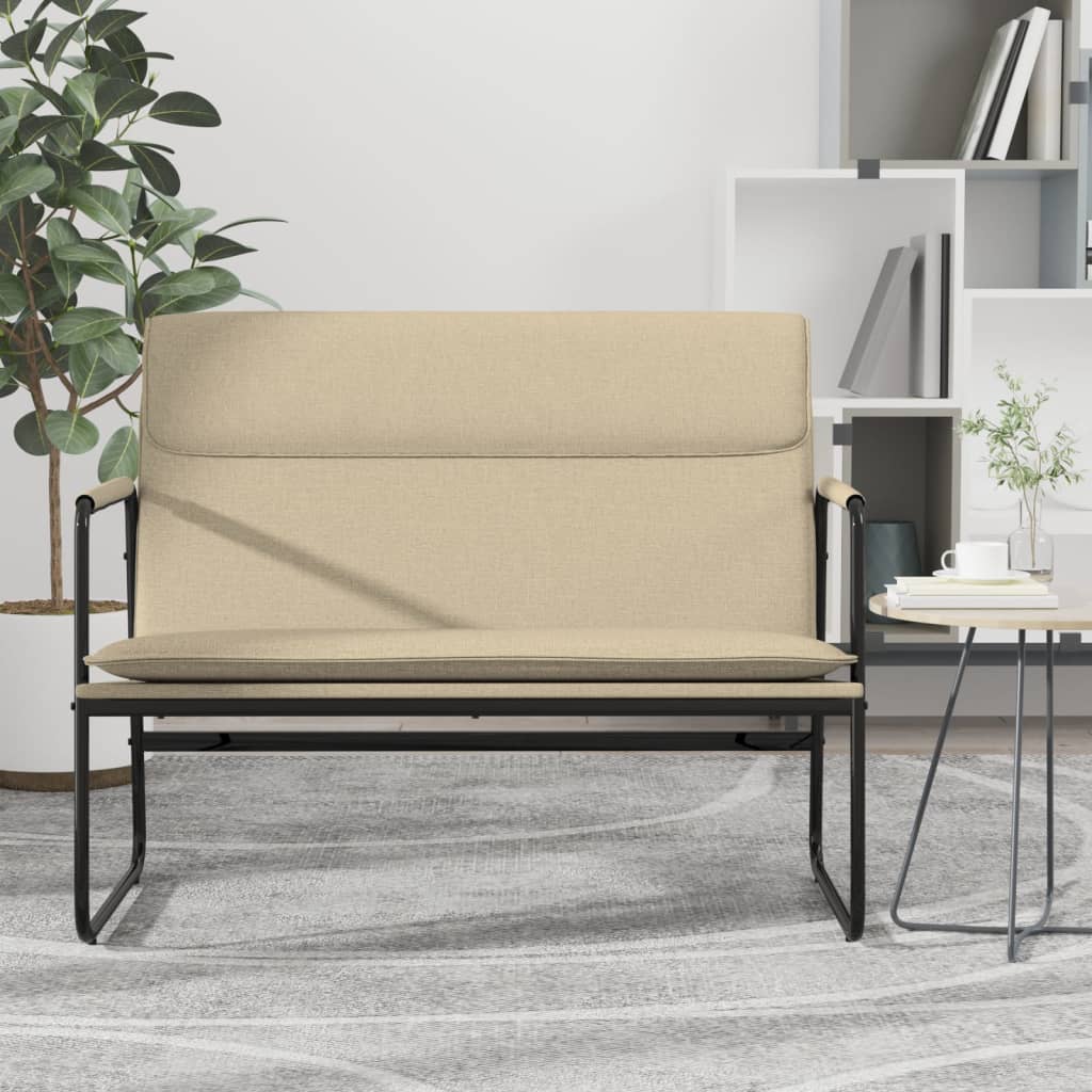 Sitzbank Creme 100x64x80 cm Stoff