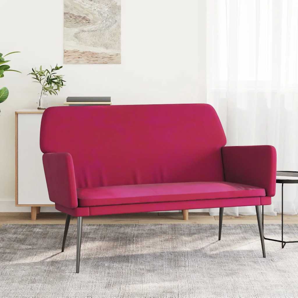 Sitzbank Weinrot 108x79x79 cm Samt