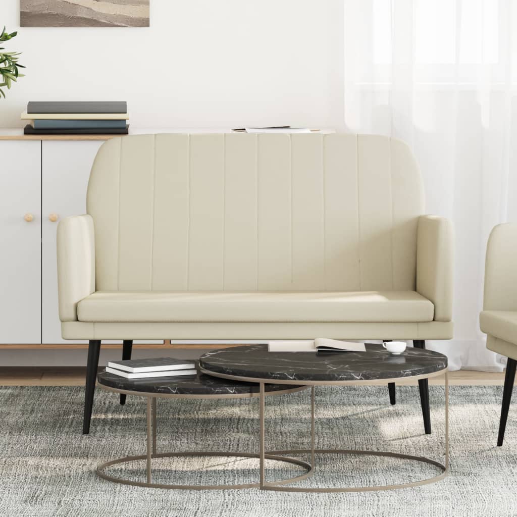 Sitzbank Creme 107x80x81 cm Kunstleder