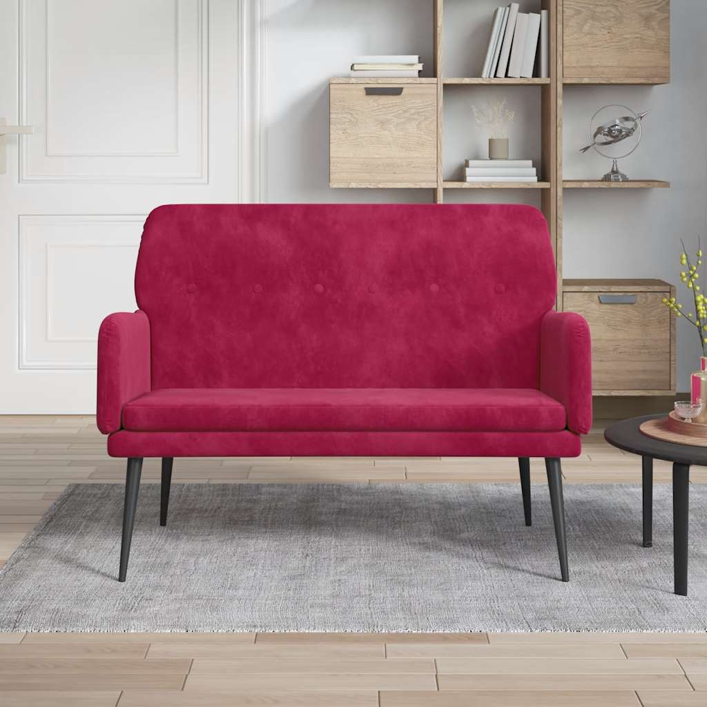 Sitzbank Weinrot 108x79x79 cm Samt