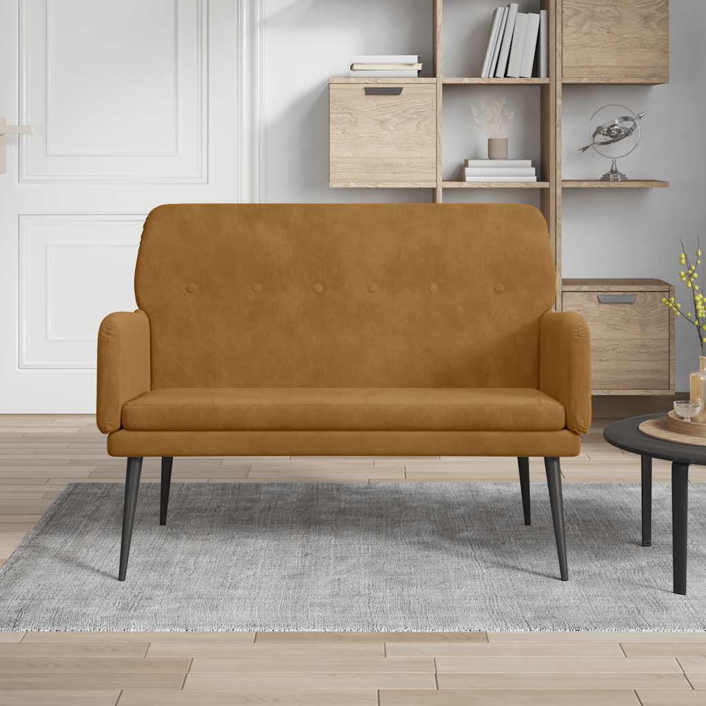 Sitzbank Braun 108x79x79 cm Samt