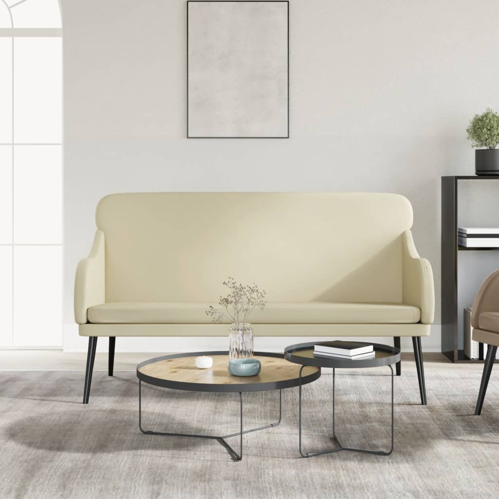 Sitzbank Creme 110x76x80 cm Kunstleder